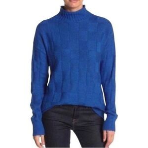 Abound Blue Basket Stitch Long Sleeve Pullover Sweater size Medium